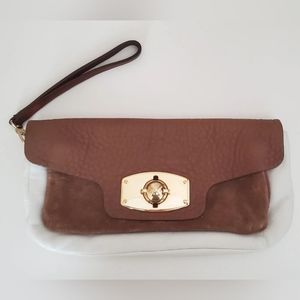 Furla Italy Genuine Texture Leather Wallet‎ Wristlet Clutch Envelope handbag